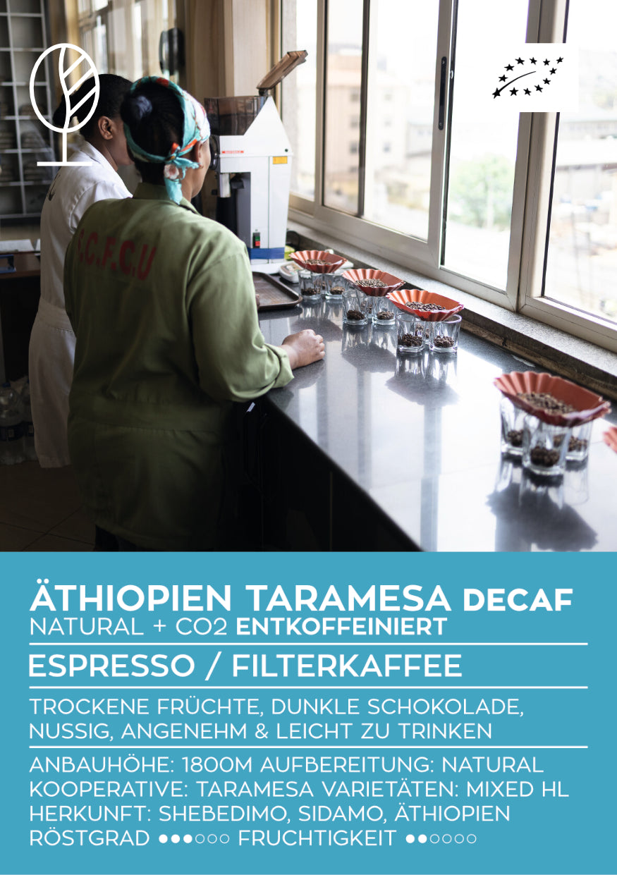 ÄTHIOPIEN TARAMESA NATURAL | SPECIAL CO2 DECAF / ENTKOFFEINIERT | Klassischer Filter & Espresso