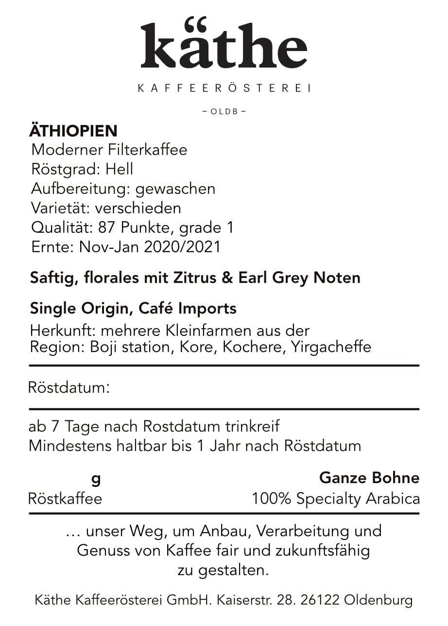 Äthiopien Kochere, Washed | Moderner Filterkaffee