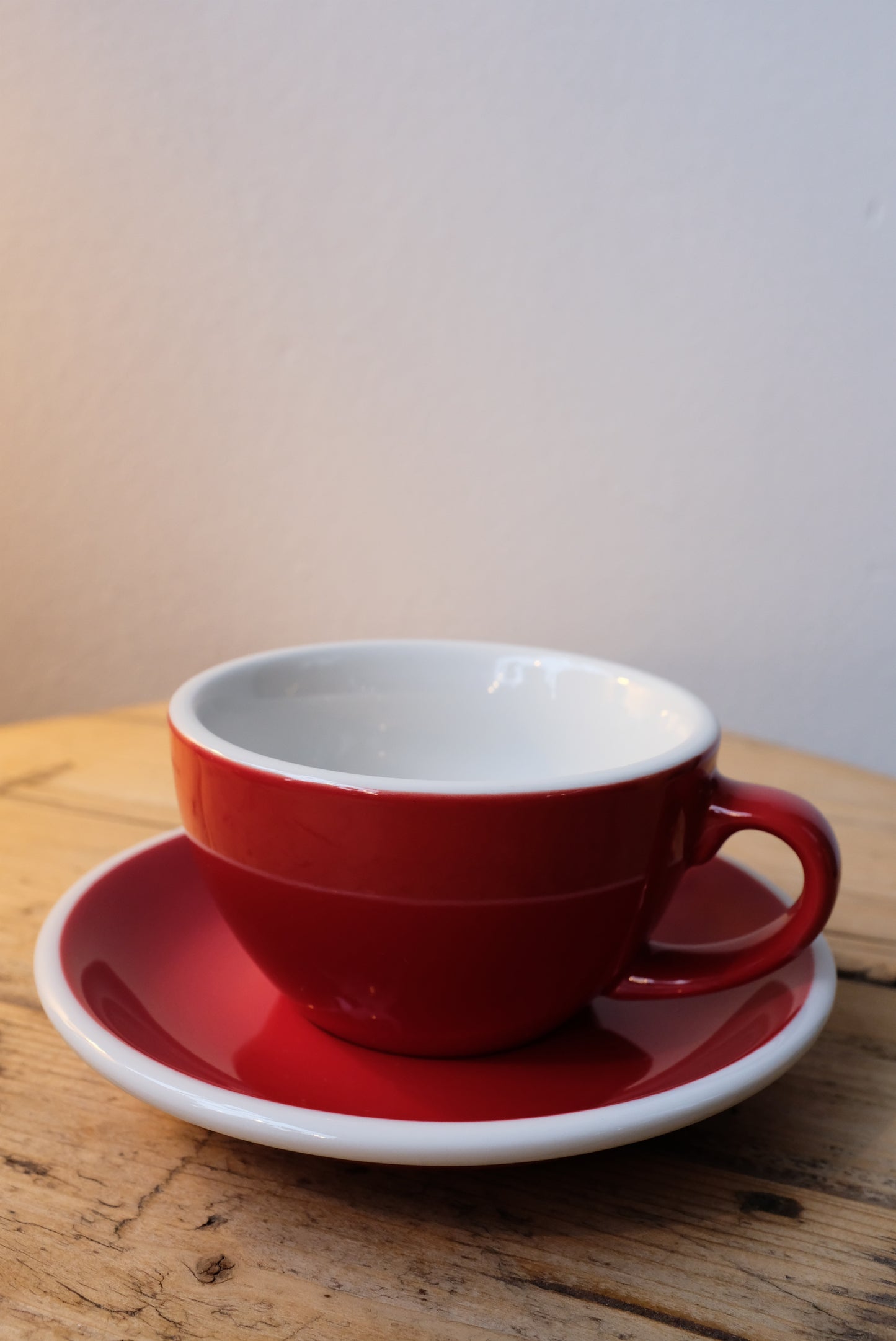 ACME Cappuccino Tasse 190ml & Untersetzer NEU (rot)
