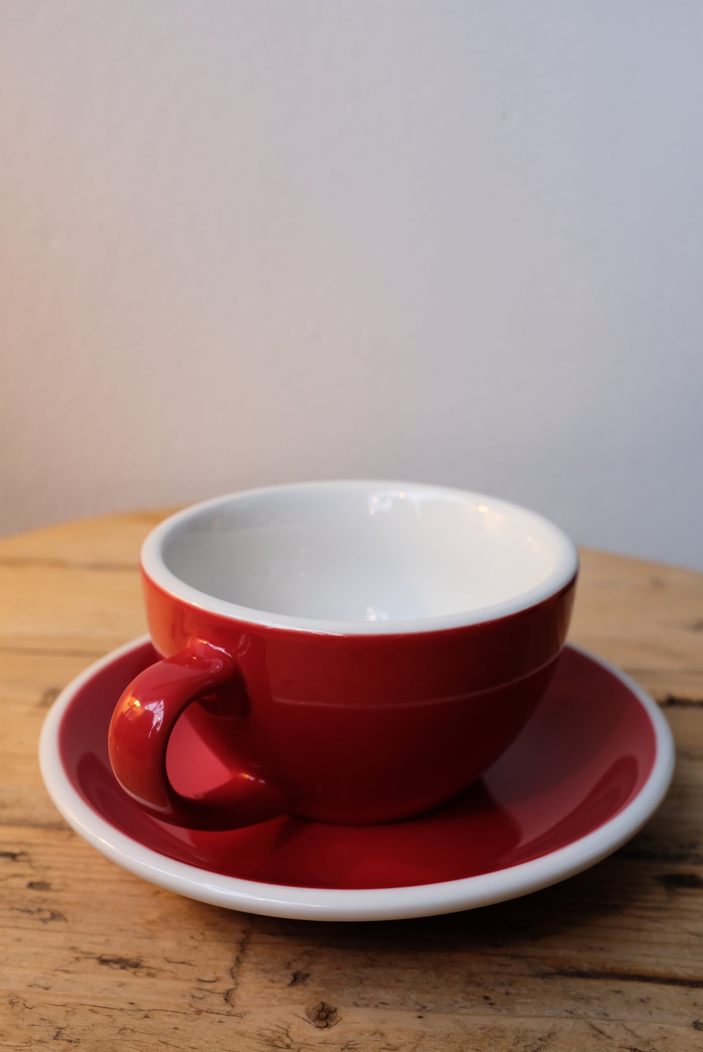 ACME Cappuccino Tasse 190ml & Untersetzer NEU (rot)