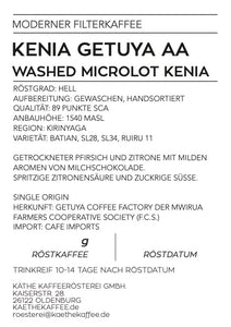 Kenia Getuya AA - Microlot, washed | Moderner Filterkaffee