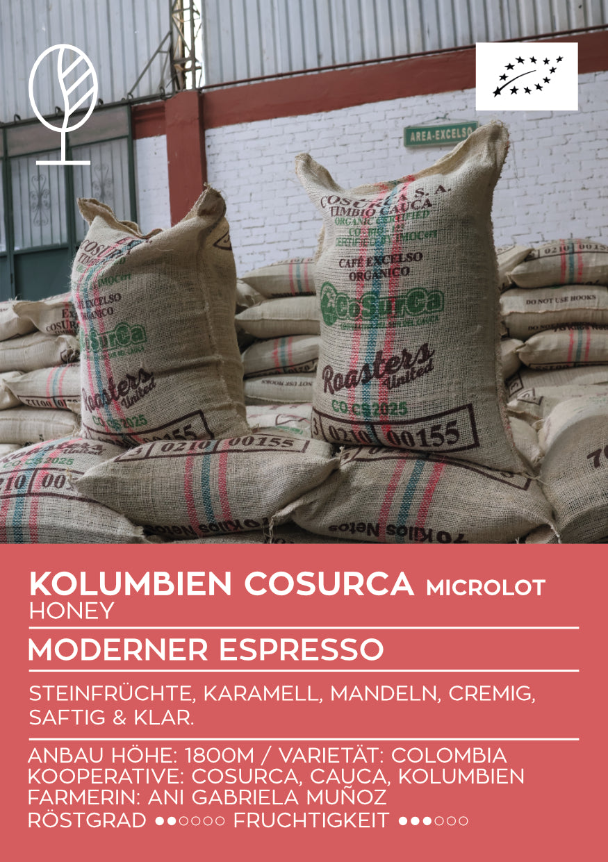 KOLUMBIEN COSURCA | Microlot Honey | Moderner Espresso & Kaffee | Single Origin