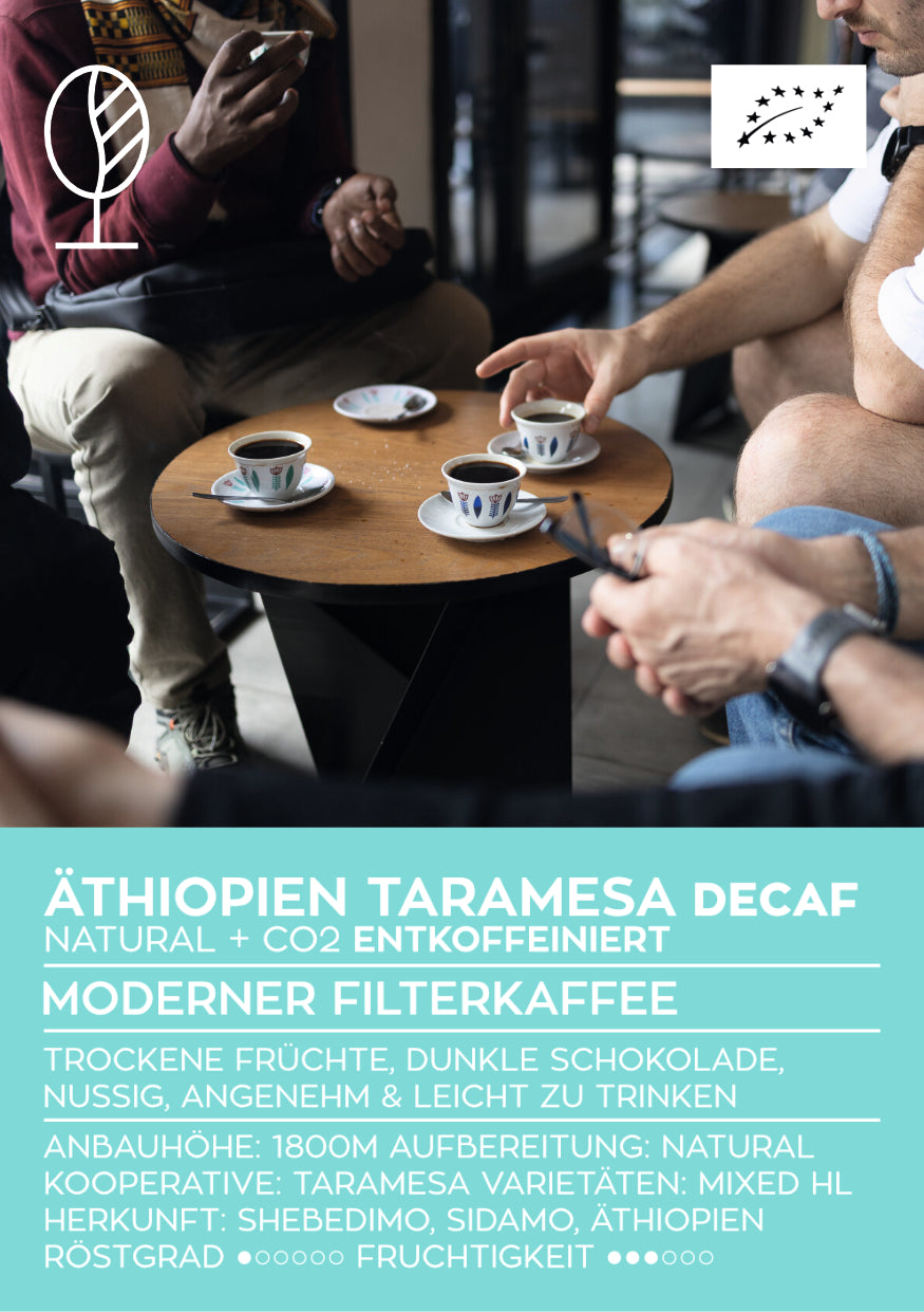 ÄTHIOPIEN TARAMESA NATURAL | SPECIAL CO2 DECAF / ENTKOFFEINIERT | Moderner Filterkaffee  | Single Origin