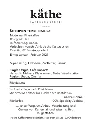 Äthiopien Terbe, Natural | Moderner Filterkaffee
