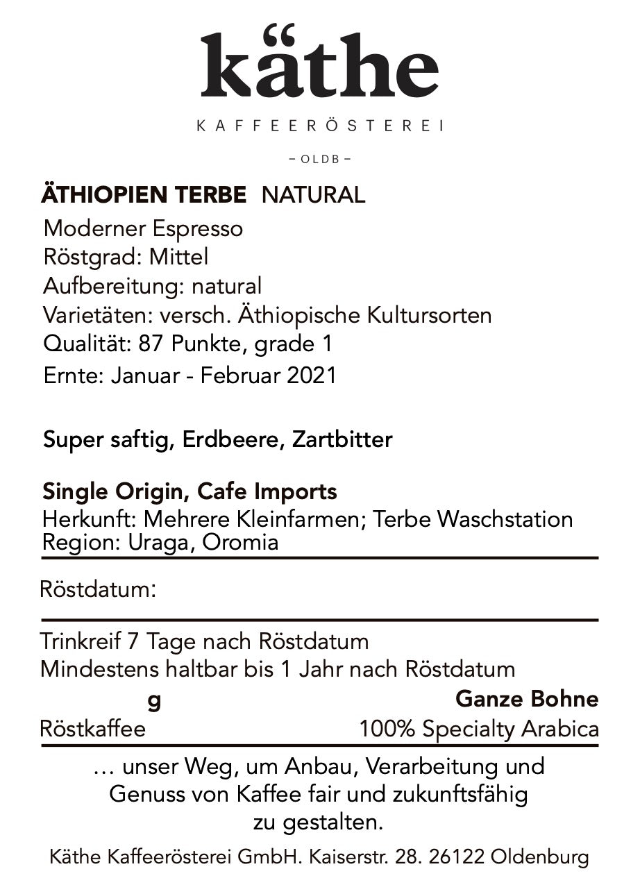 Äthiopien Terbe, Natural | Espresso
