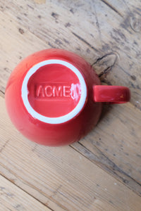 ACME Cappuccino Tasse 190ml & Untersetzer NEU (rot)