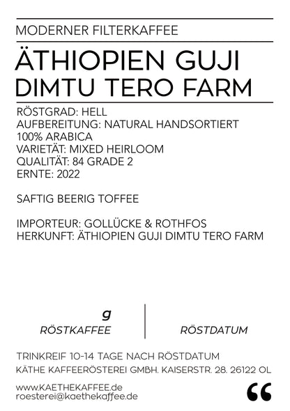 ÄTHIOPIEN GUJI Dimtu Tero Farm NATURAL | Moderner Filterkaffee